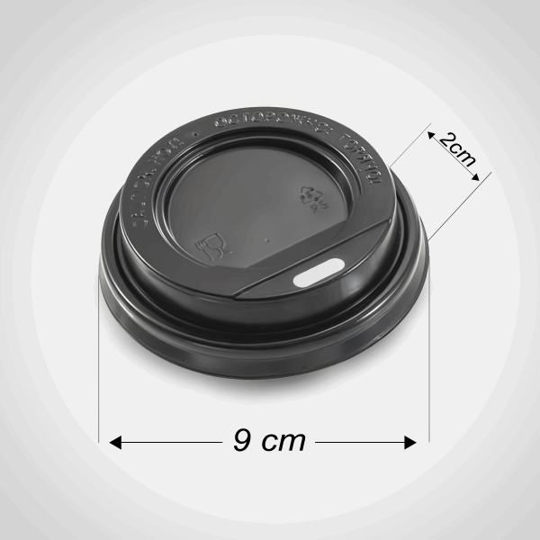 تك اوي/ غطاء كوب 12 اونز كرتون اسود