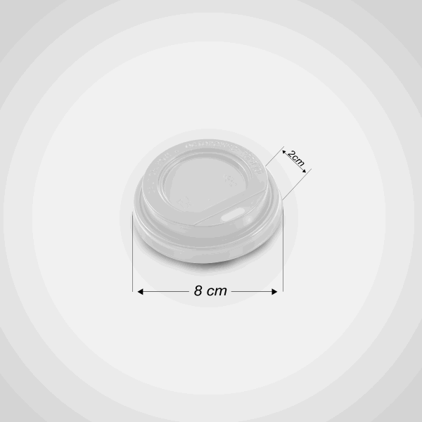 تك اوي/ غطاء كوب 8 اونز ابيض