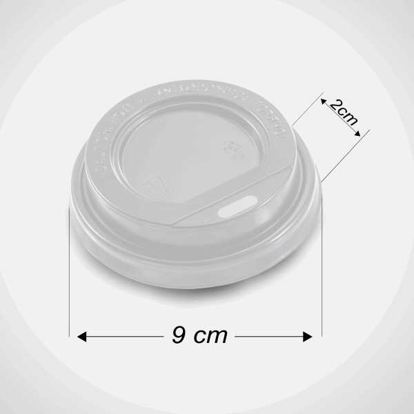 تك اوي/ غطاء كوب 12 اونز كرتون ابيض