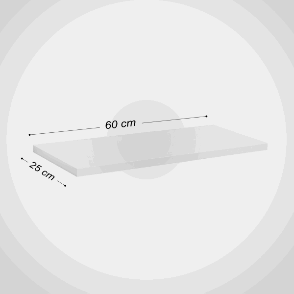 مكتبى رف خشب ابيض 25*60سم