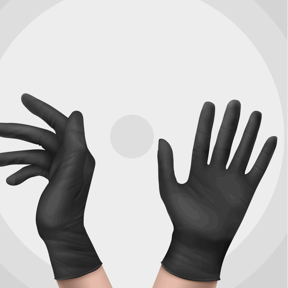 تك اوي/ جوانتي طبي اسود نيتريل M