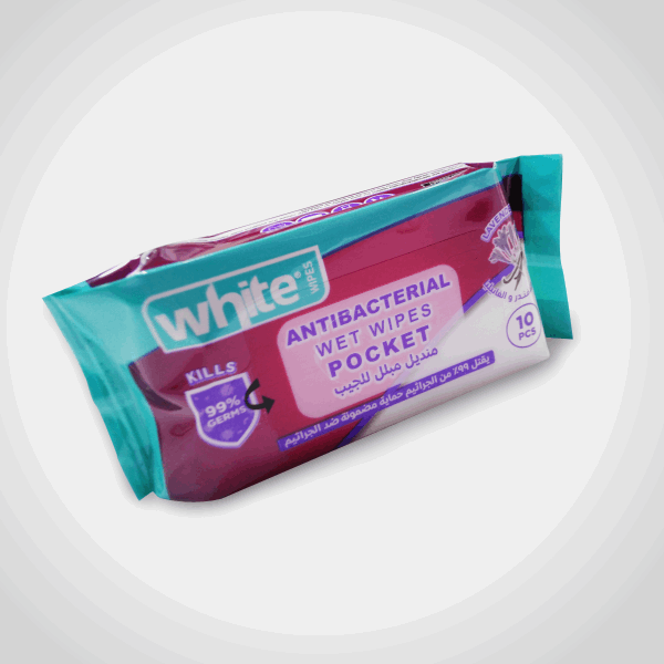 منزلى وايت 10 منديل جيب مبلل
