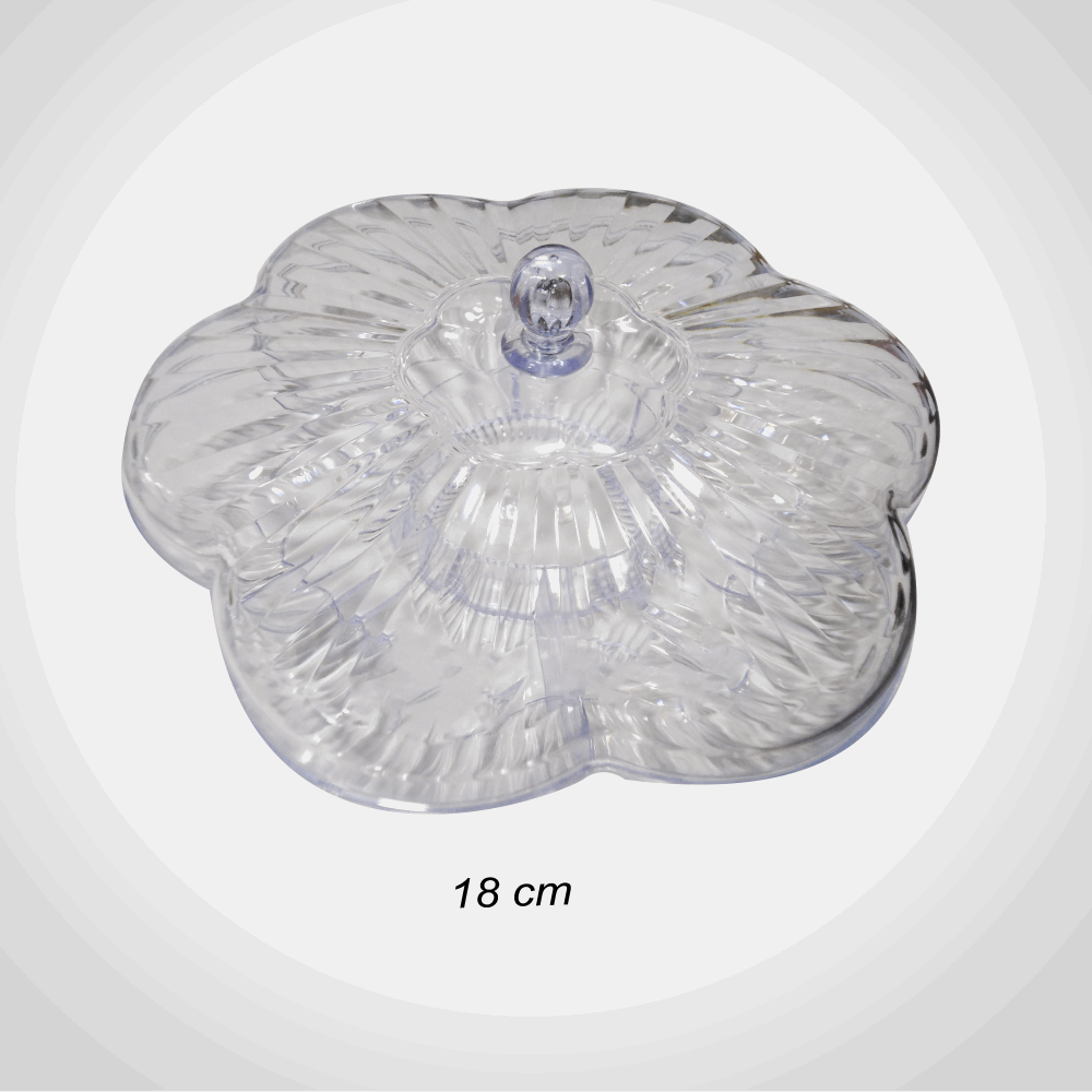 منزلى طبق تسالي اكريليك مقسم بالغطاء الحوهره