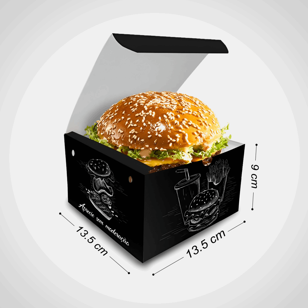 تك اوي/ علبة برجر سنجل اسود white