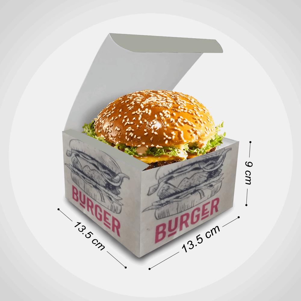 تك اوي/ علبة برجر سنجل بنى Brown * ا 25ق