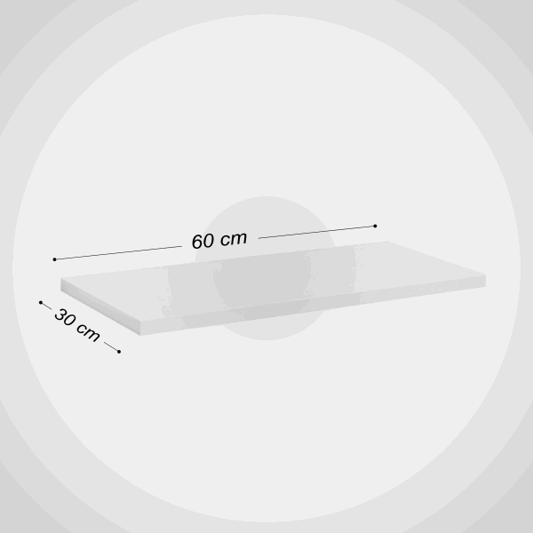 مكتبى رف خشب 30*60 سم ابيض