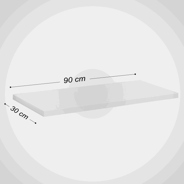 مكتبى رف خشب رخامي ابيض 30*90 سم