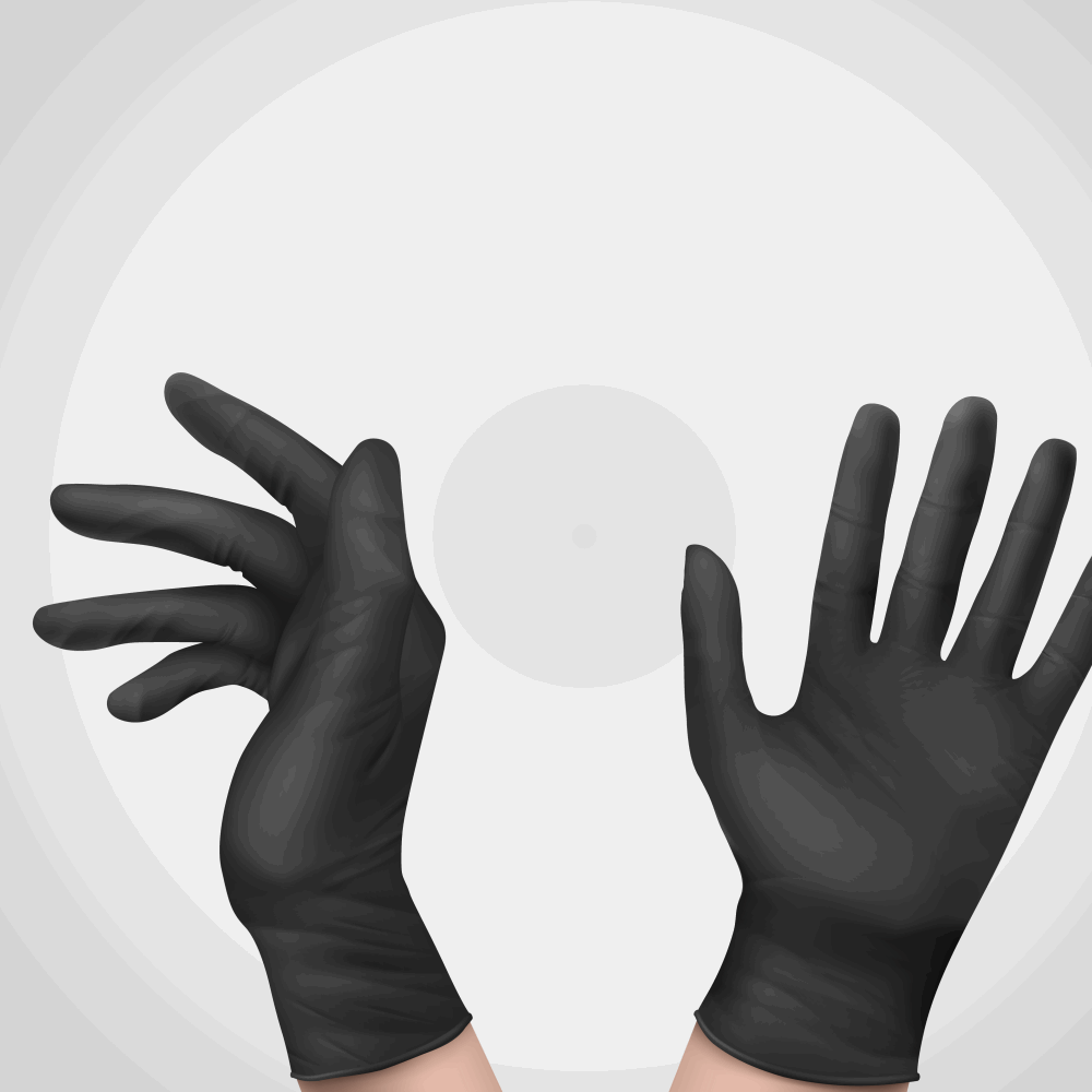 تك اوي/ جوانتي طبي اسود نيتريل XL