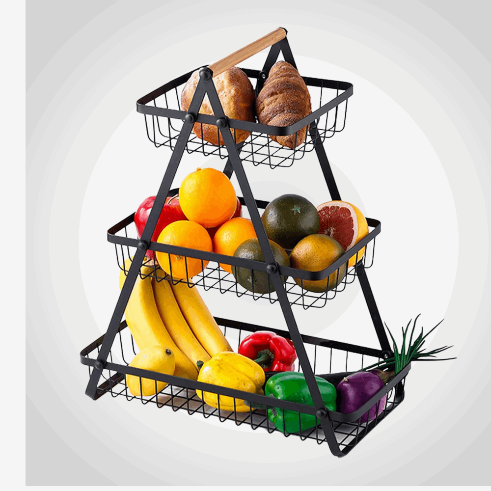 منزلى حامل فاكهه معدن 3 دور